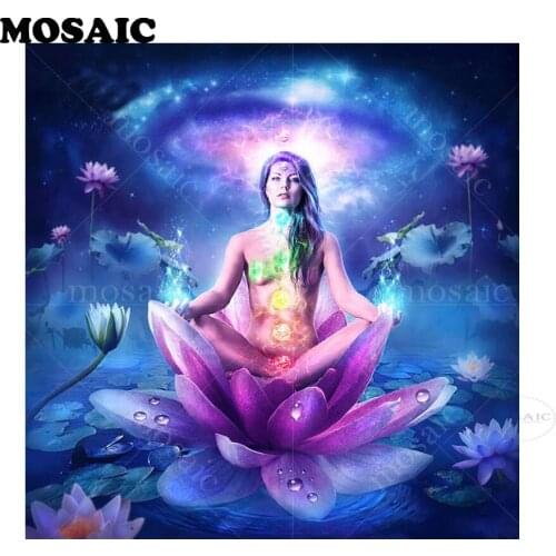 DIY Diamond Painting,cross Stitch,lotus Fairy Of Home Decor Embroidery japanese Butterfly Girl Full Diamond Mosaic wall art