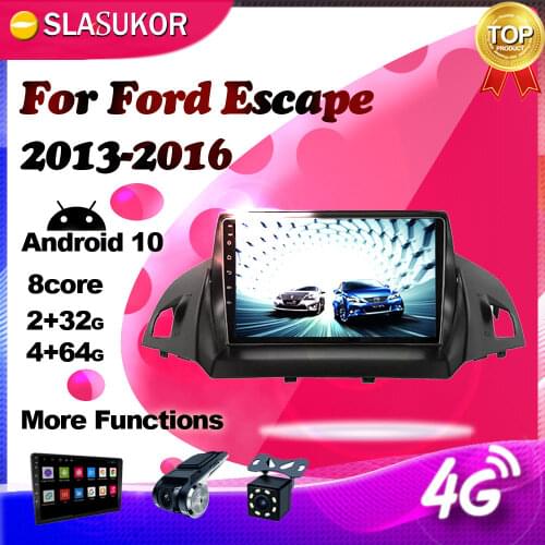 4+64G Android DSP For Ford Kuga Escape 2013 2014 2016 Car Radio Multimedia Video Player Navigation GPS 2 din Player WIFI HiFi