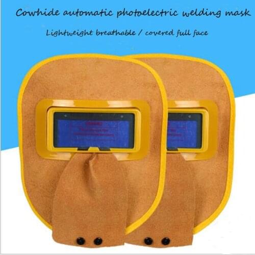 Automatic variable photoelectric welding mask solar cowhide mask argon arc welding goggles two welding welding mask glasses