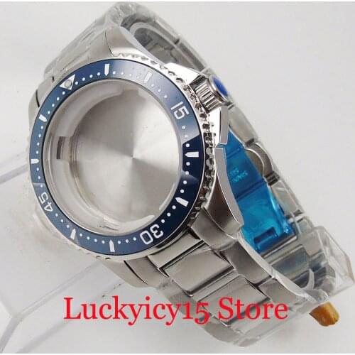 BLIGER Stainless Steel 40mm Automatic Watch Case fit ETA 2836 MIYOTA 8215 821A Rotating Bezel Sapphire Crystal