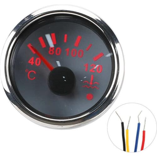 Auto parts temperature gauge 2in Cooling Water Temperature Gauge 40‑120℃ Smart Alarm IP67 Waterproof 12V/24V 0‑190ohm EU
