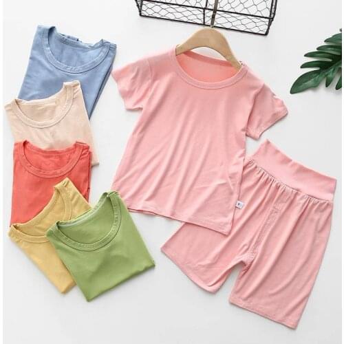 Baby Sleeper Newborn Pyjamas Infant Sleep Suit Baby Boys Girls Short Sleeve Tee+pants 2 Pcs Pijamas Kids Summer Homewear