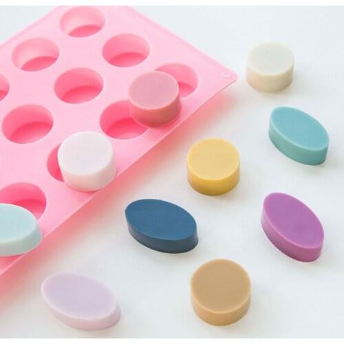 2Pcs Round Oval-Shaped Cylinder Silicone Cake Molds DIY Soap Making Chocolate Jelly Pudding Dessert Baking Cake Decorating Tools