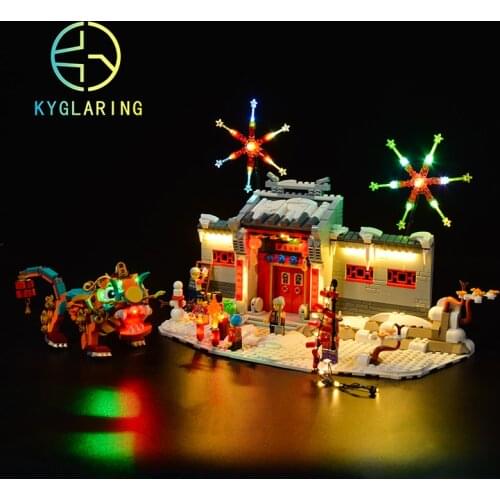 Kyglaring Led Light Kit Building Blocks Spring Festival Story Of Nian For LEGO 80106 (Only Light Kit Included)