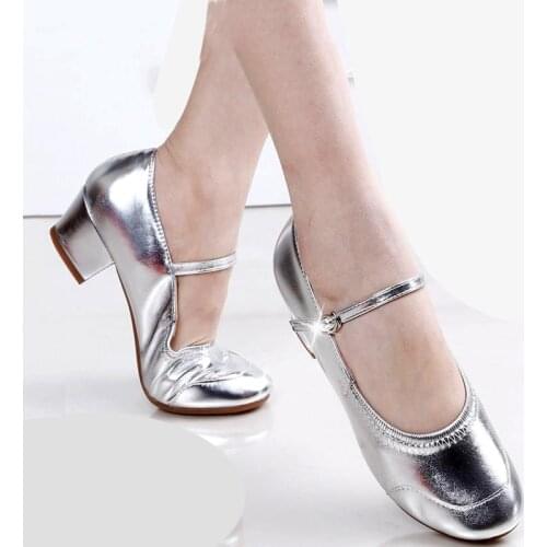 LIHUAMAO Silver Mary Jane shoes square heel ankle strap round toe slingback wedges high heel pumps female comfortbale soft