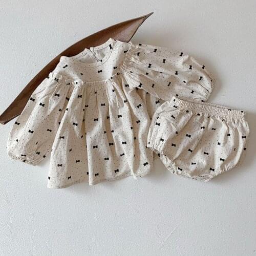 New 2021 Spring Infant Baby Girls Long Sleeve Dop Shirt + Shorts Clothing Sets 2Pcs Kids Girl Clothes Suits