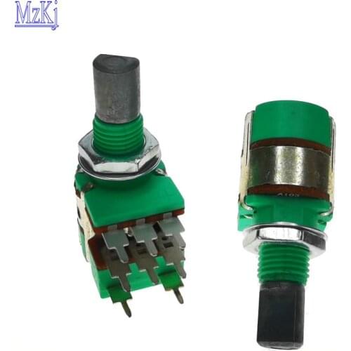 2PCS HOT NEW H120 Stereo Channel With Switch A50K A10K 15MM Half Shaft Volume Potentiometer