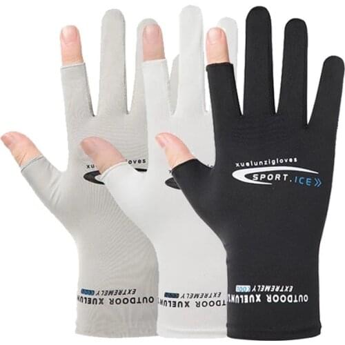 Summer Thin Mens Gloves Sun Protection Women Breathable Fishing Cycling Non-Slip Cool Driving Golf Sports Quick-Drying Gloves