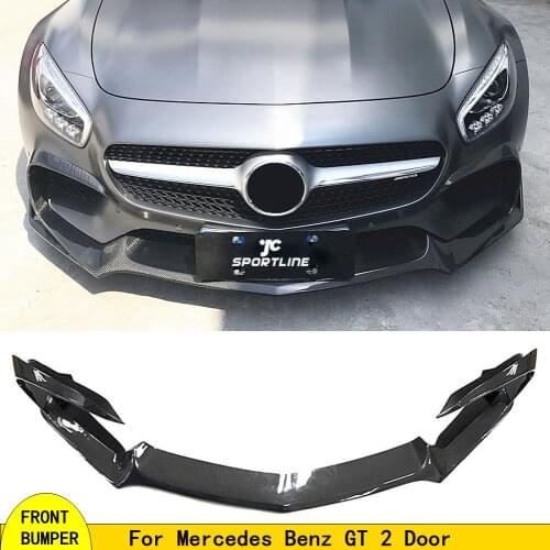 Front Bumper Lip Spoiler Splitters Flaps For Mercedes Benz AMG GT AMG GTS AMG GTR Coup Front Chin Spoiler Carbon Fiber