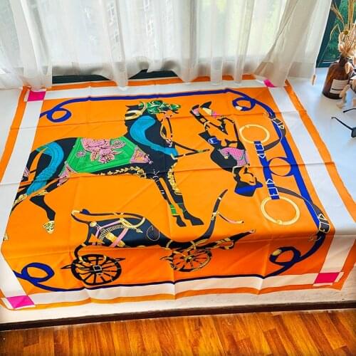 Luxury 100% Silk Scarf Shawl Extra Large Square Scarves for Women Party... 140x140cm