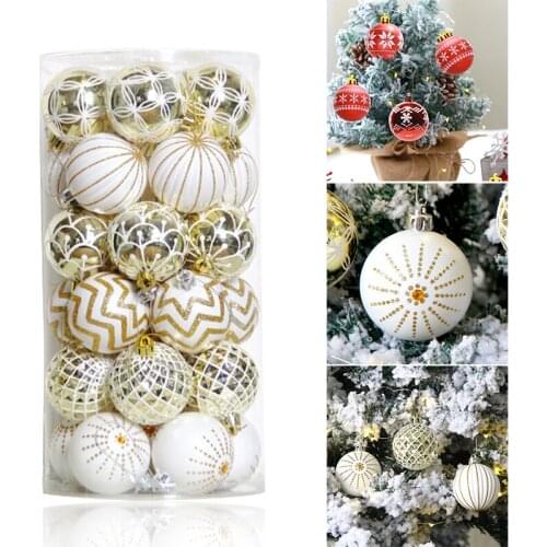 2021 30pcs Christmas Balls Beautifully Decorated Christmas Tree Suitable for Holiday Weddings Parties Decor 6cm