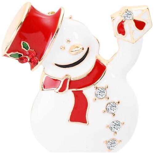 Merry Christmas Theme Brooch Pin Cute Christmas Snowman Topper Brooch Best Christmas Gift For Friends And Lovers