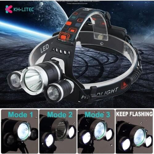 KHLITEC LED HeadLamp Zoomable Cree T6 Flashlight Waterproof Head light 4 Modes Headlight for Outdoor Walking Fishing Hunting
