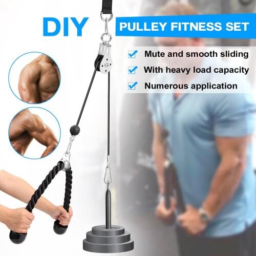 Fitness DIY Pulley Cable Machine Attachment System Loading Pin Lifting Arm Bicep Tricep Blaster Hand Strength Training Equipment