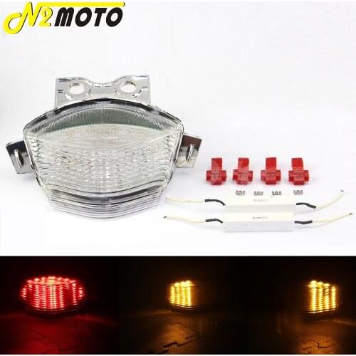 Clear Motorcycle Taillight Brake Amber/Red Turn Signal Light LED for KAWASAKI Ninja 650R ER6N ER6F 2006 2007 2008