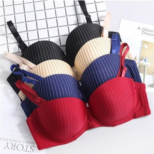 Womens Sexy Push Up Bra Fashion Seamless Striped Bralette Ladies Underwire Bras Female Underwear 2020 New