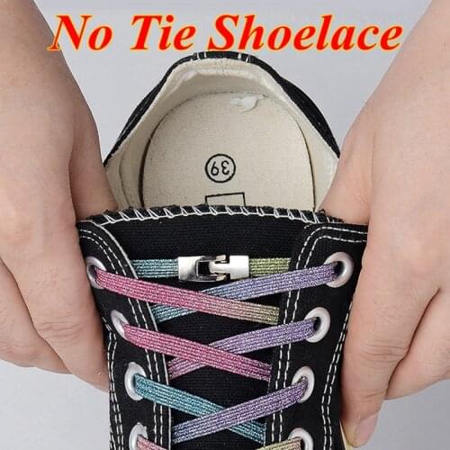 1 Pair Cross buckle Shoelace Elastic Locking Shoelaces Candy Color No Tie Shoelace Sneakers Shoe laces Kids Adult Shoes Lace