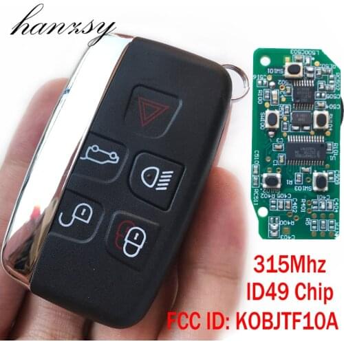10Pcs 5 Buttons for Land Rover Range Rover Evoque /Sport 2012 2013 2014 2015 Car Smart Key KOBJTF10A ID49 Chip 315Mhz