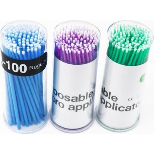 100PCS/Lot Disposable Eyelash Brushes Swab Microbrushes Lash Extension Individual Eyelashes Removing Tool Applicators