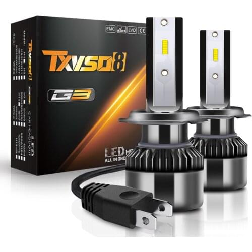 2 pcs 2020 Led Bulbs for Cars H7 Diode Lights 6000K 360 Degree Headlights for Automobiles Universal Lamps with fans 10000LM