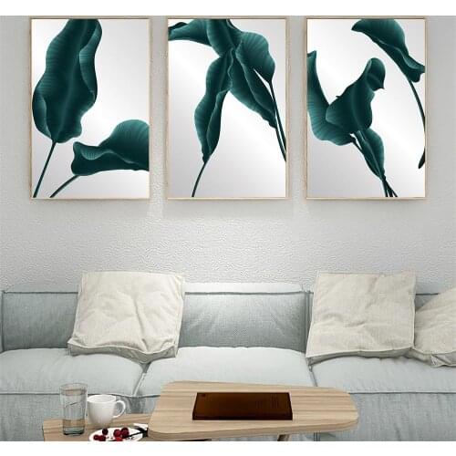 3 Piece Diamond Mosaic Abstract Green Leaf Picture Of Rhinestones Diamond Painting Full Round Diamond Embroidery TriptychZP-4807