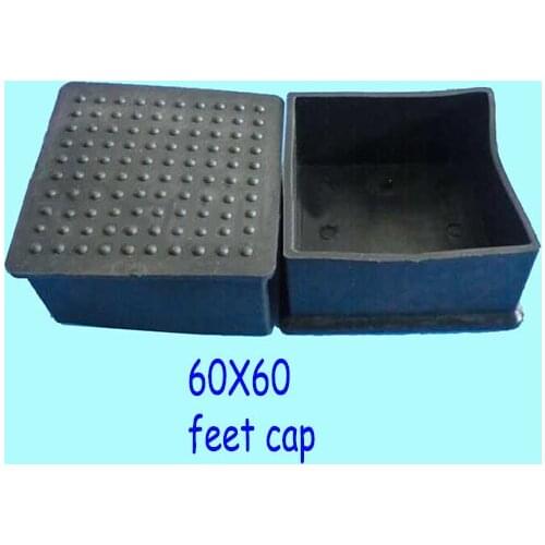60*60mm tube cap pads,2-3/8 inch Square pile pole pipe covering tube plug machine feet leg plug,moisture proof floor anti slip