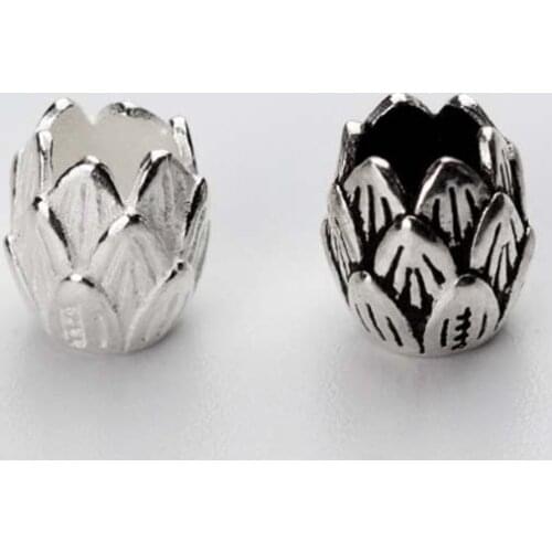 925 Sterling Silver Big Hole Lotus Flower Spacer Beads Decoration Hand Made Bracelets Charm Beads DIY Fine Jewelry Making Gift