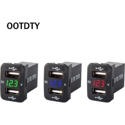 12V Dual USB Ports Car Charger Socket Voltmeter 4.2A Power Adapter For Toyota