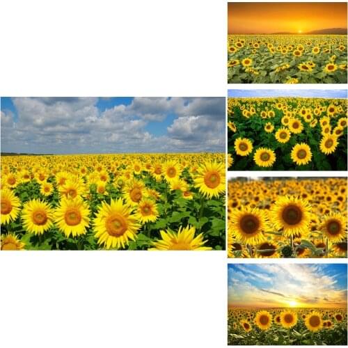 Flower Plant Backdrop Blooming Sunflowers Backgrounds Birthday Party Decor Newborn Bride Photo Booth Studio Photography Prop