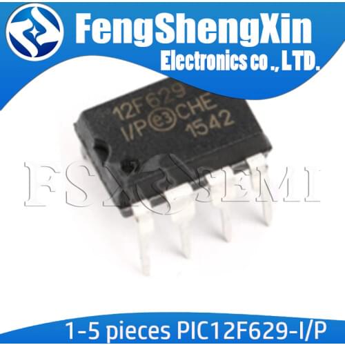 1-5PCS PIC12F629-I/P PIC12F629 12F629 DIP-8,8-Pin FLASH-Based 8-Bit CMOS Microcontrollers