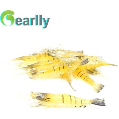 Gearlly 5pcs/lot 5cm/4g Soft Fishing Lure Shrimp Luminous Artificial Bait Fishing Lures Baits