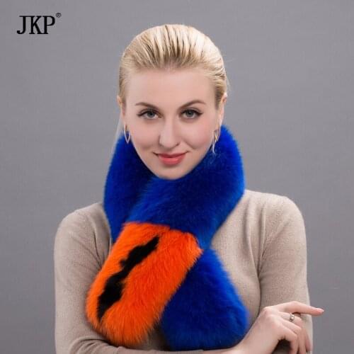 JKP natural fox long fur womens scarf autumn and winter new fur shawl leather female fashion fox fur scarf coat warm gift HW-11
