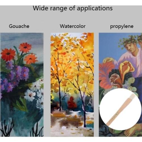 C5AC Goat Hair Handle Art Supplies Watercolor Acrylic Wood Oil Paint Brush Six Sizes