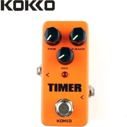 KOKKO FDD2 Timer Orange Pure Analog Delay Guitar Effect Pedal Device With Gold Straight Pedal Connectors,MusicOne Guitar Parts