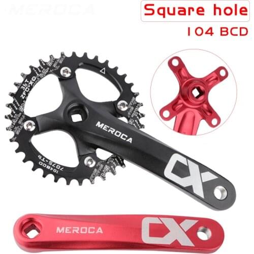 Mountain Bike Bicycle Crank Aluminum Alloy with Bottom Chain Ring 170mm 32T/34T/36T/38T/40T/42 Sprocket 104BCD Cycling