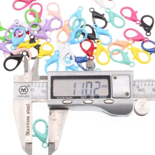 CHONGAI 20pcs 11x21mm Multicolor Fashion Jewelry Findings,Alloy Lobster Clasp Hooks for Necklace&Bracelet Chain DIY