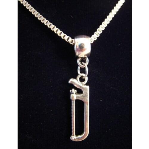 Hot 1PCS Fashion Jewelry Vintage Saw Woodworking Tools Charms Pendants Suspension Box Chain Necklaces For Womens & Men