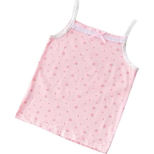Baby Girls Singlet Underwear Tank Cute Princess Lace Undershirts Cotton Tank Bow Tops Teen Girl Summer Underwears Size 100-150