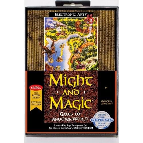 Might and Magic II Gates to Another World Game Cartridge 16 bit MD Game Card With Retail Box For Sega Mega Drive For Genesis