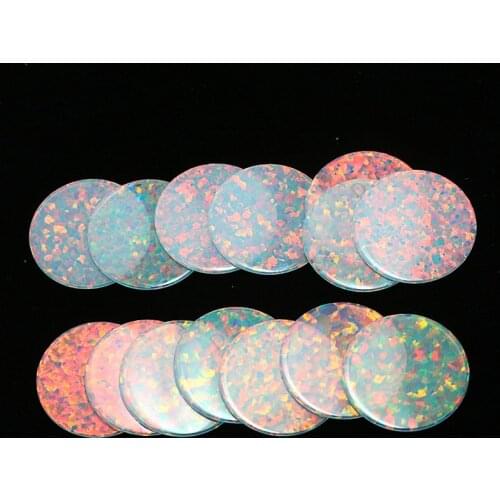 Fashion Flat Round Coin Stone Coin Opal Opalite Quartz Diy Charms For Jewelry Making Accessories