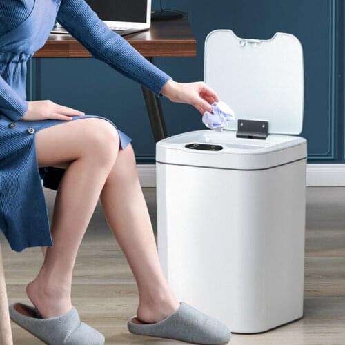 Smart Sensor Trash Can Automatic Bathroom Large Capacity Luxury Trash Can Cover Living Room Cubo Basura Household Product DG50WB