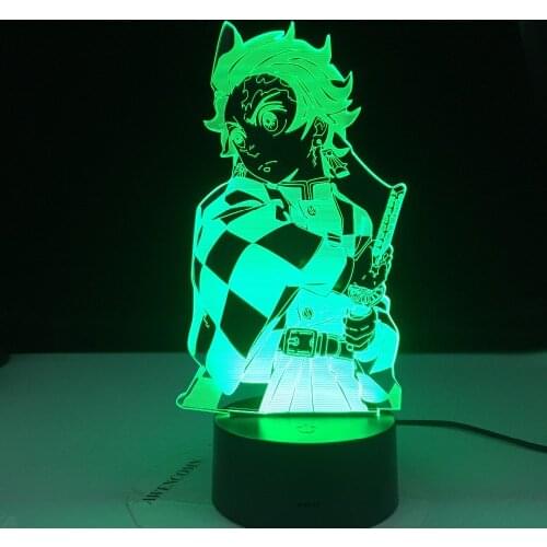 Tanjiro Kamado Kimetsu No Yaiba Figure 3d Night Lamp for Child Bedroom Decor Nightlight Kids Led Night Light Demon Slayer Gift