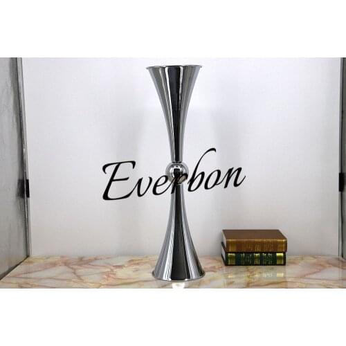 New sliver/gold Trumpet Vase For Wedding Centerpiece, sliver flower stand Vase, wedding flower stand table decor