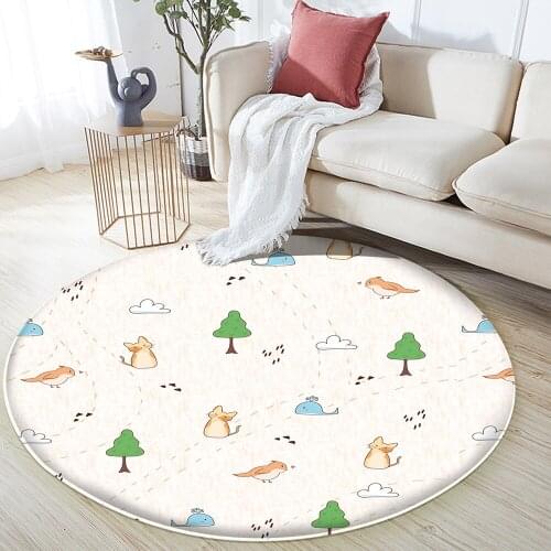 2021 New Good Quality Rug Childrens Flannel Carpet Rug Animal Pattern For Baby Round Childrens Carpet In Play Room The