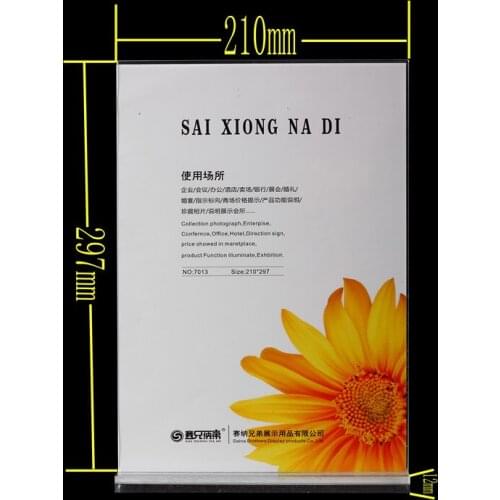 Wholesale A4 acrylic display stand strong magnetic signed card table menu price crystal wine table sign 15PCS