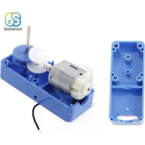 1:94 DC1.5-6V Mini 130 DC Gear Motor 85-120 RPM Biaxial Output with Protective Box for DIY RC Car Robot Boat Toys Parts