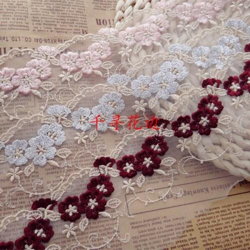Diy handmade exquisite lace gauze embroidery laciness clothes accessories 8cm 5yards