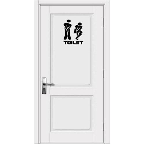 Removable Cute Man Woman Washroom Toilet WC Sign Stickers Family DIY Home Decor L4MB