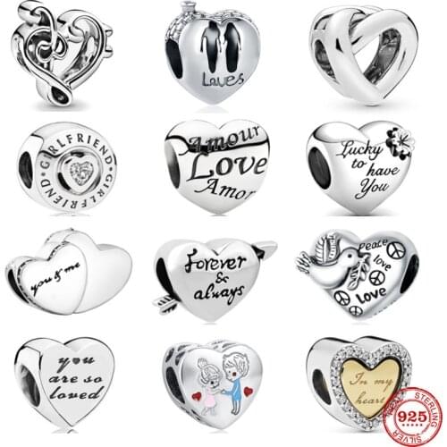 New Making Gift 925 Silver I Love You Marry Wedding Forever Fit Pandora Original Bracelet Charm Bead For Women DIY Jewelry