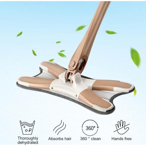 Hand free X type floor mop with Microfiber mop cloth Replacement Pad wash flat mop Manual Extrusion Household Cleaning Tools